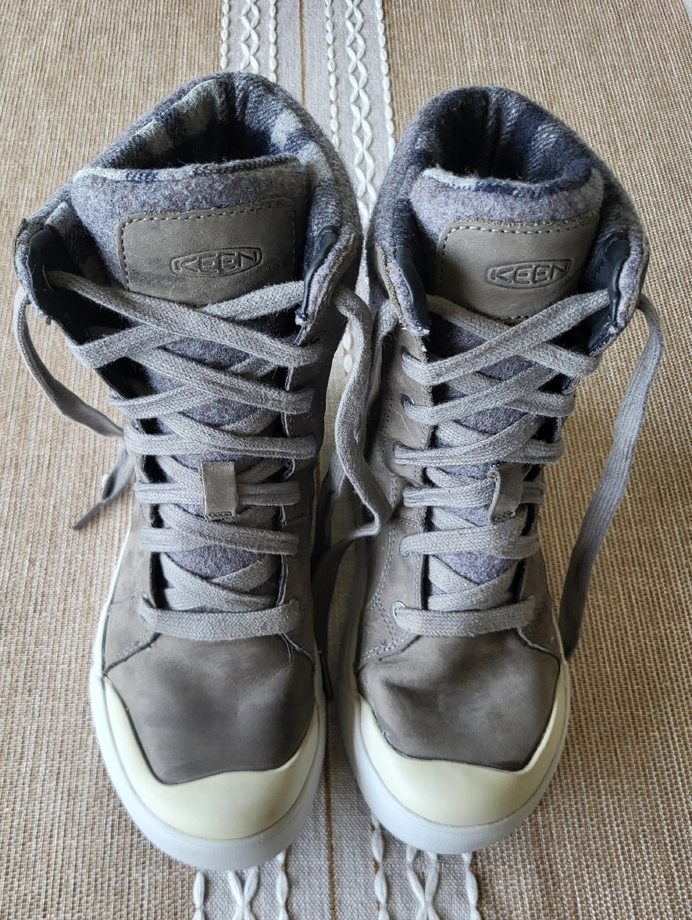 Keen Gray High-Top Sneakers with Rubber Toe